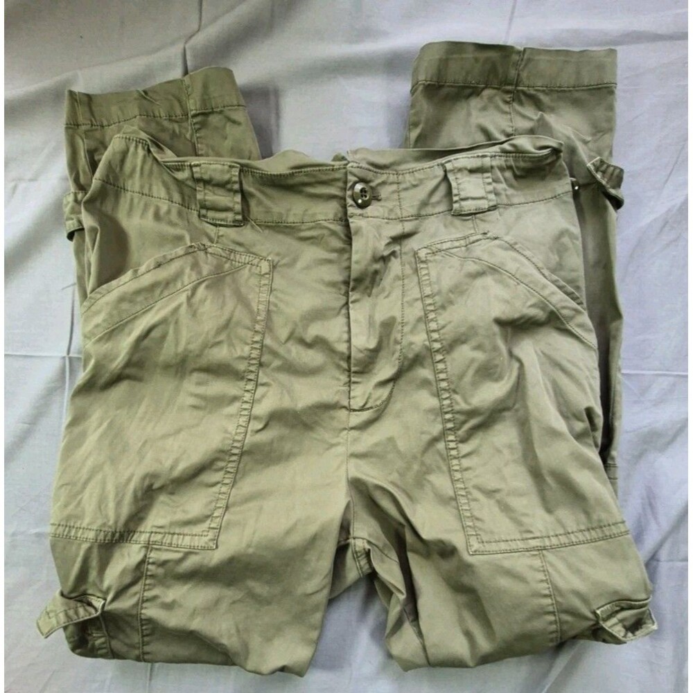 Alex Mill Military Cargo Pants Women's Size 10 Dark Olive Stretch Waist Baggy